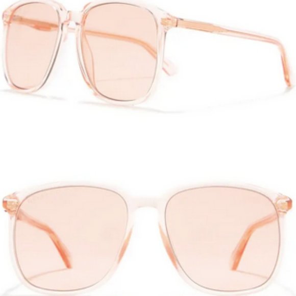 Orange Gucci 55 mm Rounded Square Sunglasses